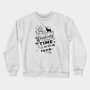 Christmas quotes with cute reindeer design Crewneck Sweatshirt